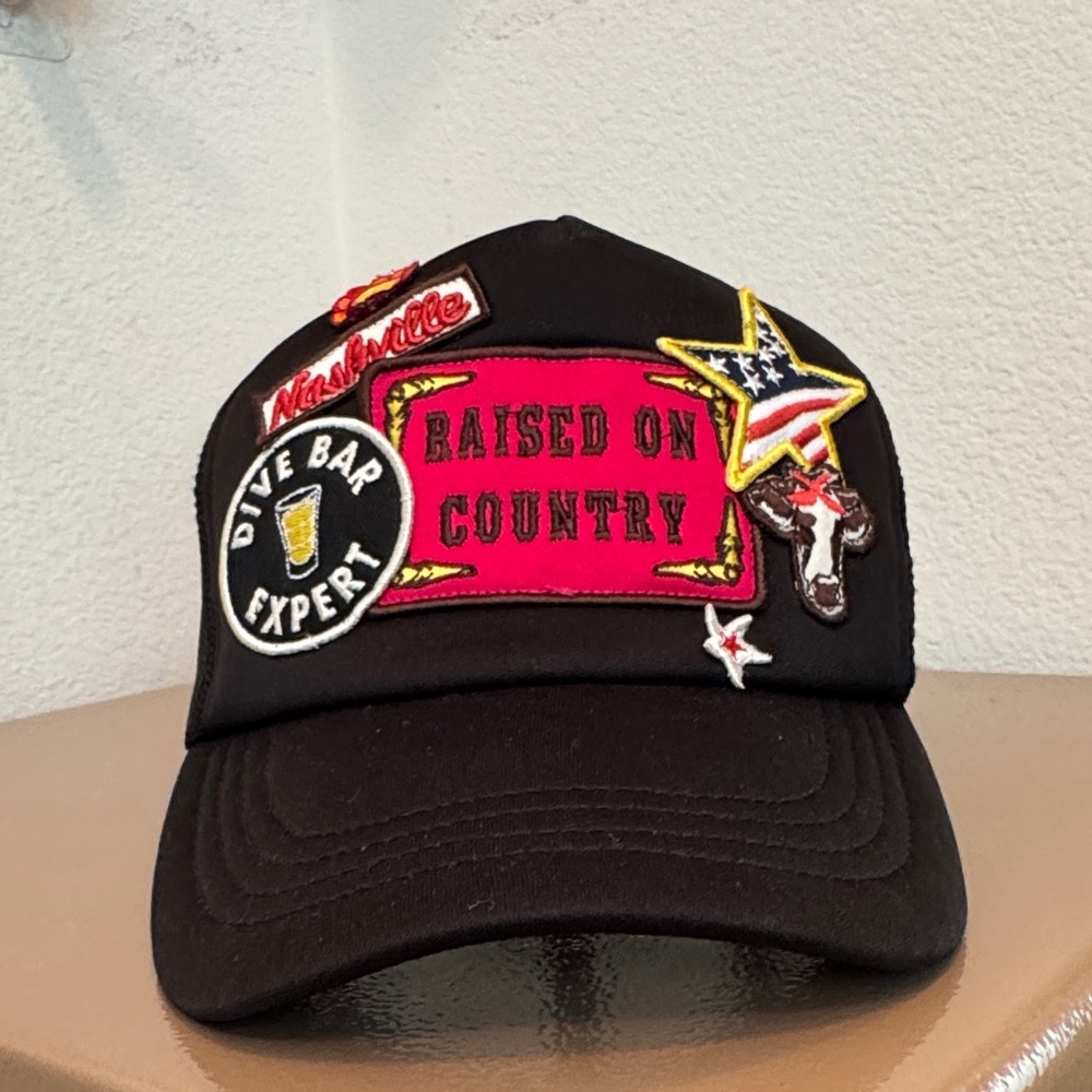 Idyllwind Black 'Raised on Country' Embroidered Patch Baseball Cap